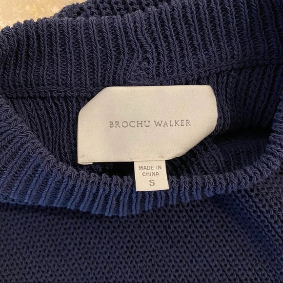 Brochu Walker Intermix Sweater Tunic Dress Chunky Navy Knit Small - Picture 2 of 9